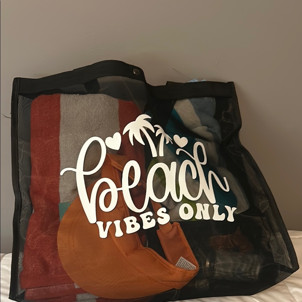 Black Beach Vibes Only Tote Bag and beachy gift set